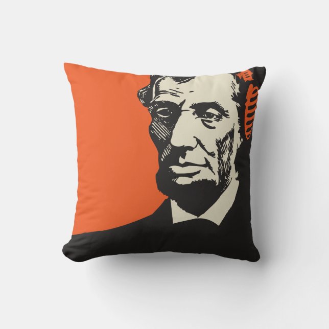 Abraham Lincoln i hörlurar Kudde (Framsida)
