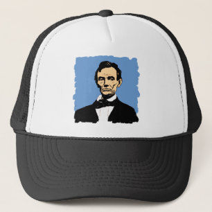 Abraham Lincoln illustration på blått Keps