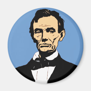 Abraham Lincoln illustration på blått Magnet