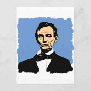 Abraham Lincoln Illustration på Blue Vykort