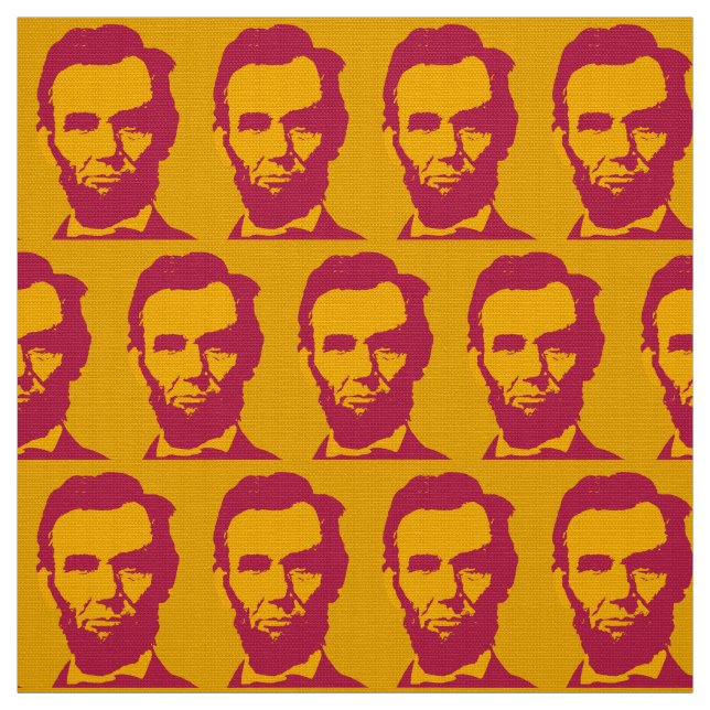 Abraham Lincoln in Pop Art Orange & Red Tyg (Provkarta)