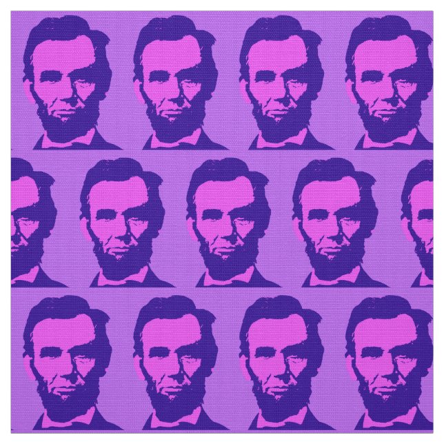 Abraham Lincoln in Pop Art Rosa & Lila Tyg (Provkarta)