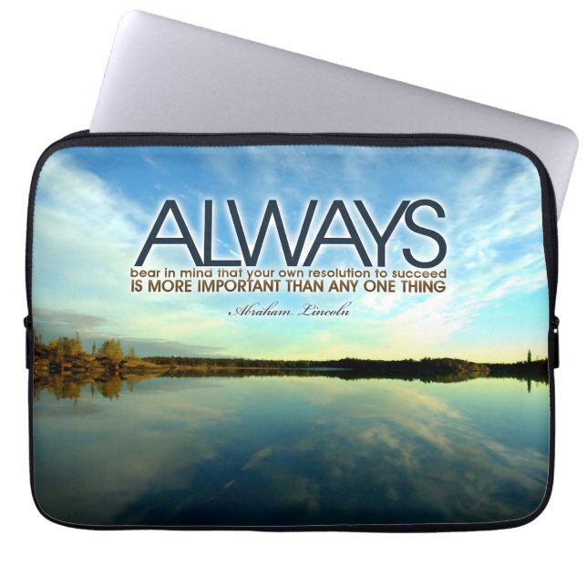 Abraham Lincoln Inspirational Quote "Always" Laptop Fodral (Framsidan)