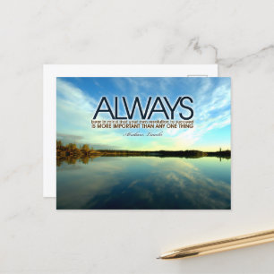 Abraham Lincoln Inspirational Quote "Always" Vykort
