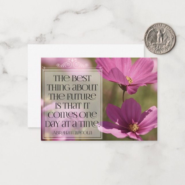 Abraham Lincoln Inspirational Quote "Framtiden" Anteckningskort (Fram/Back In Situ)