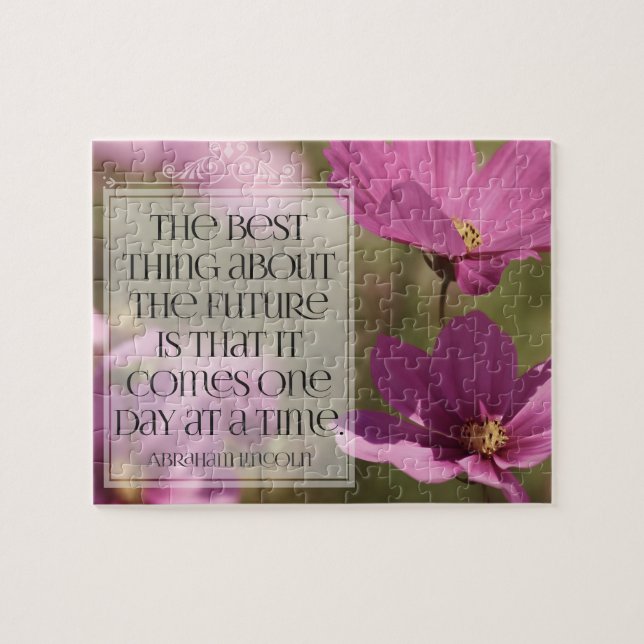 Abraham Lincoln Inspirational Quote "Framtiden" Pussel (Horisontell)