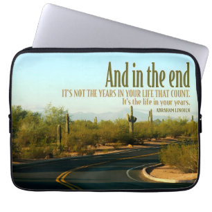 Abraham Lincoln Inspirational Quote "Life" Laptop Fodral