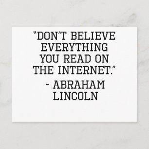 Abraham Lincoln Internet Quote Vykort