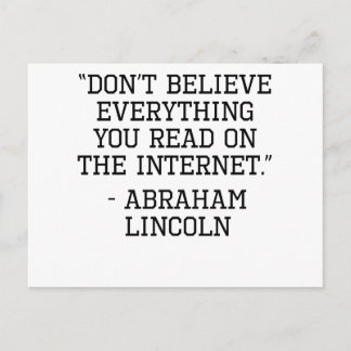 Abraham Lincoln Internet Quote Vykort