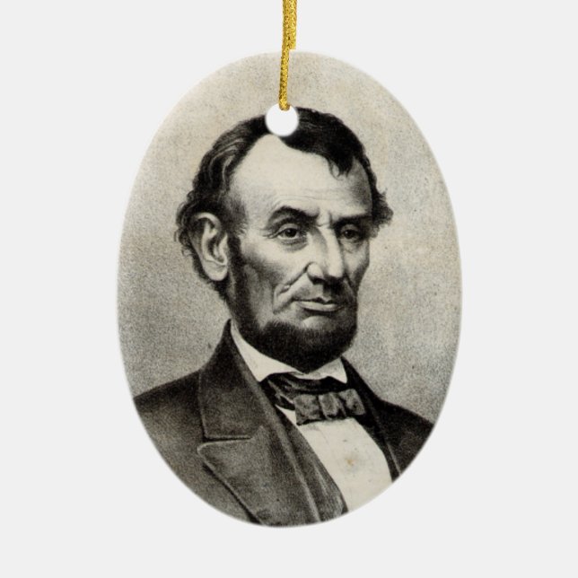 Abraham Lincoln Julgransprydnad Keramik (Framsidan)