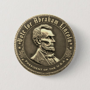 Abraham Lincoln Kampanj Button Knapp