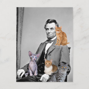 ABRAHAM LINCOLN KATT ÄLskare POSTKORT Vykort