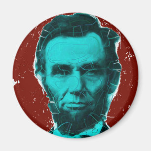 Abraham Lincoln konstskjorta--Unik design Magnet