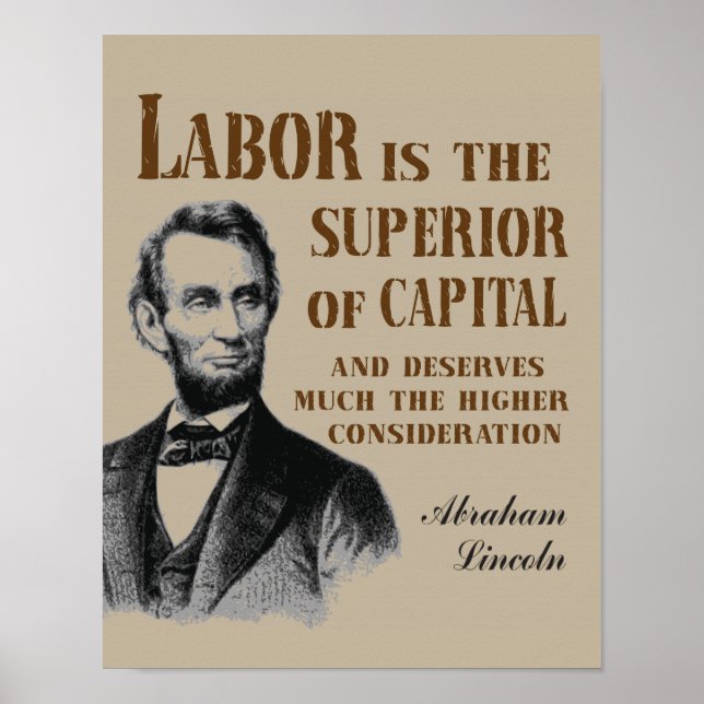 Abraham Lincoln Labor Quote Poster (Framsidan)