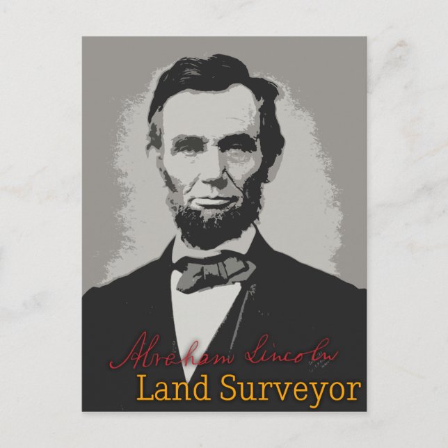 Abraham Lincoln Land Surveyor Vykort (Framsida)