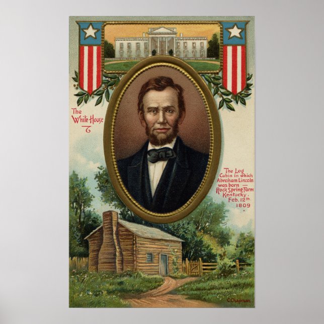 Abraham Lincoln & Log Cabin i Kentucky Poster (Framsidan)
