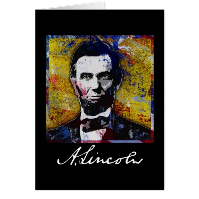 Abraham Lincoln - målning Hälsningskort (Framsidan)