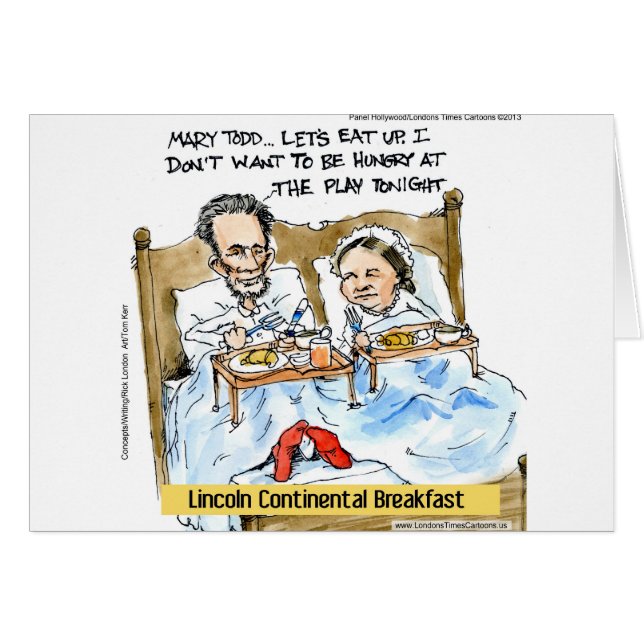 Abraham Lincoln & Mary Todd Breakfast i bed Hälsningskort (Framsidan Horizontal)