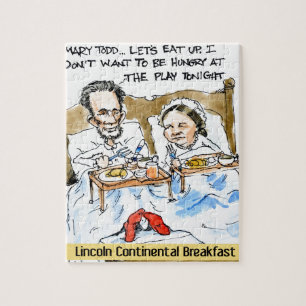 Abraham Lincoln & Mary Todd Frukost I Säng Pussel