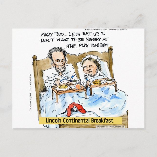 Abraham Lincoln & Mary Todd Frukost I Säng Vykort (Framsida)