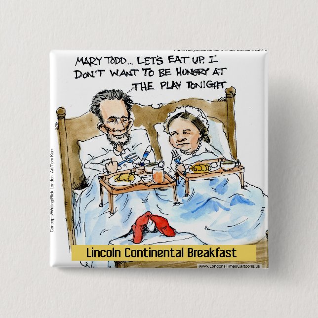 Abraham Lincoln & Mary Todd Frukost I Sängen Knapp (Framsida)