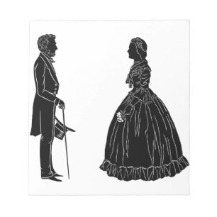 abraham lincoln mary todd lincoln silhuett anteckningsblock