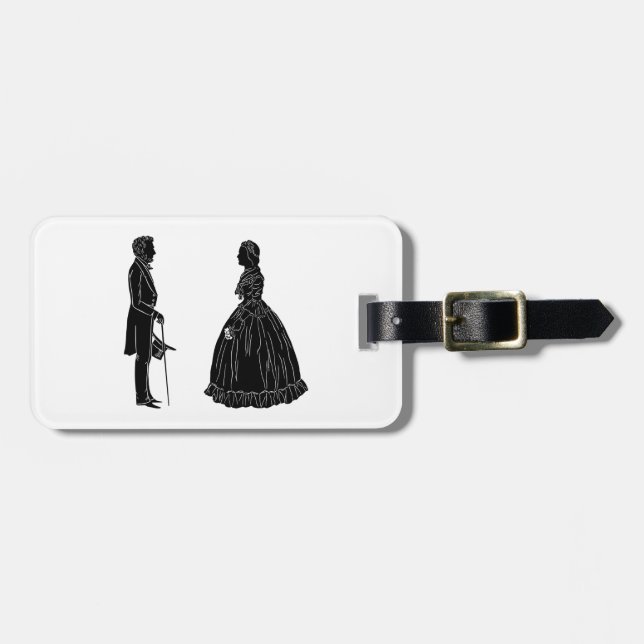 abraham lincoln mary todd lincoln silhuett bagagebricka (Horisontell Framsida)