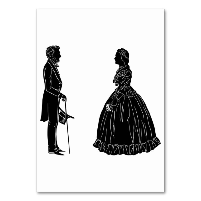 abraham lincoln mary todd lincoln silhuett bordsnummer (Framsidan)