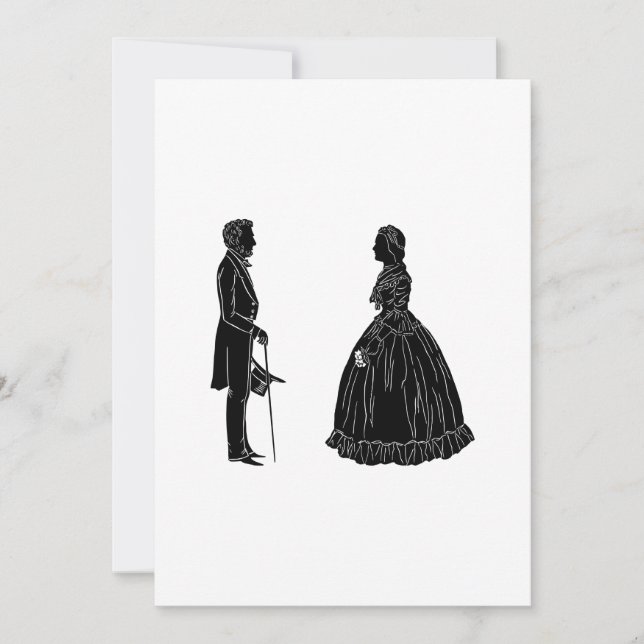 abraham lincoln mary todd lincoln silhuett inbjudningar (Framsida)