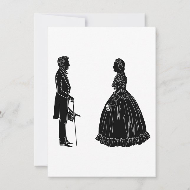 abraham lincoln mary todd lincoln silhuett inbjudningar (Framsida)