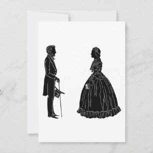 abraham lincoln mary todd lincoln silhuett inbjudningar