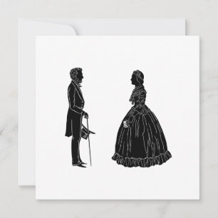abraham lincoln mary todd lincoln silhuett inbjudningar