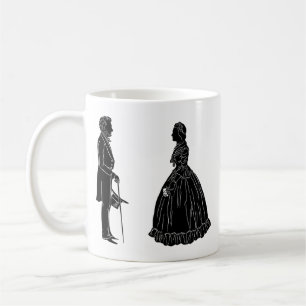 abraham lincoln mary todd lincoln silhuett kaffemugg