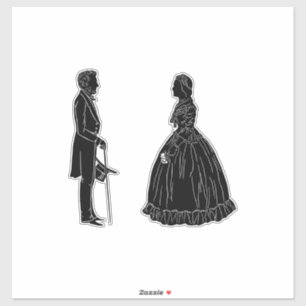 abraham lincoln mary todd lincoln silhuett klistermärken