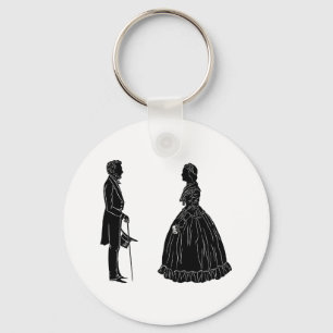 abraham lincoln mary todd lincoln silhuett nyckelring