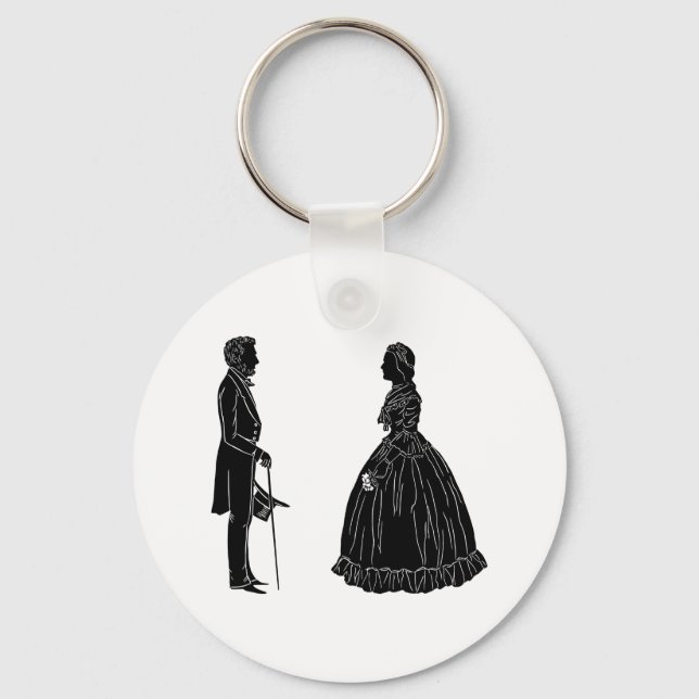 abraham lincoln mary todd lincoln silhuett nyckelring (Framsida)