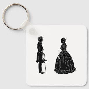 abraham lincoln mary todd lincoln silhuett nyckelring