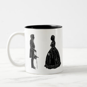 abraham lincoln mary todd lincoln silhuett Två-Tonad mugg