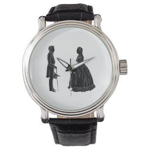 abraham lincoln mary todd lincoln siluett armbandsur