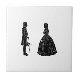 abraham lincoln mary todd lincoln siluett ballong kakelplatta