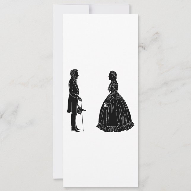 abraham lincoln mary todd lincoln siluett inbjudningar (Framsida)