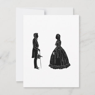 abraham lincoln mary todd lincoln siluett inbjudningar