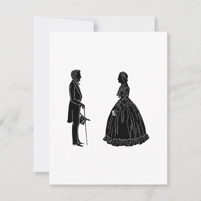 abraham lincoln mary todd lincoln siluett inbjudningar (Framsida)