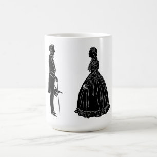abraham lincoln mary todd lincoln siluett kaffemugg
