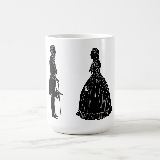 abraham lincoln mary todd lincoln siluett kaffemugg (Center)