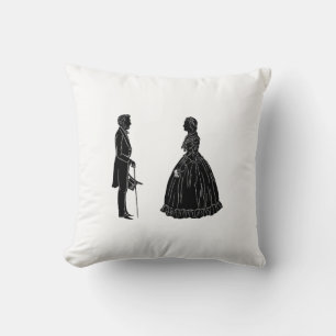 abraham lincoln mary todd lincoln siluett kudde