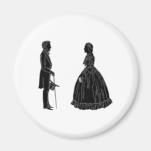 abraham lincoln mary todd lincoln siluett magnet (Framsidan)