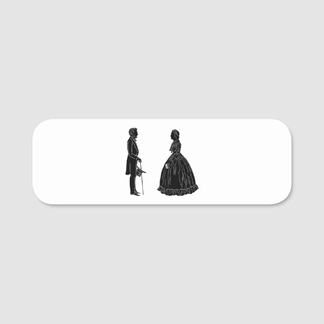 abraham lincoln mary todd lincoln siluett namnbricka (Framsida)