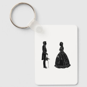 abraham lincoln mary todd lincoln siluett nyckelring