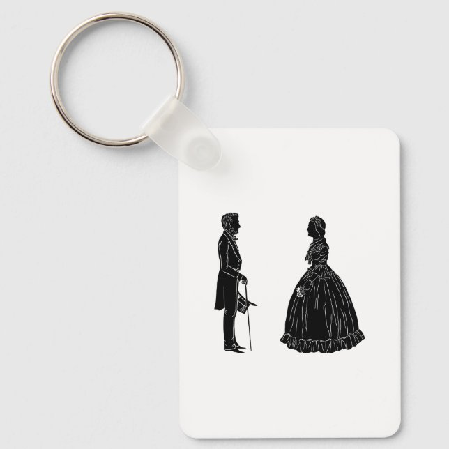 abraham lincoln mary todd lincoln siluett nyckelring (Framsida)